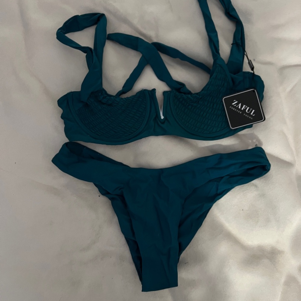 Zaful Deep Teal Bikini Set